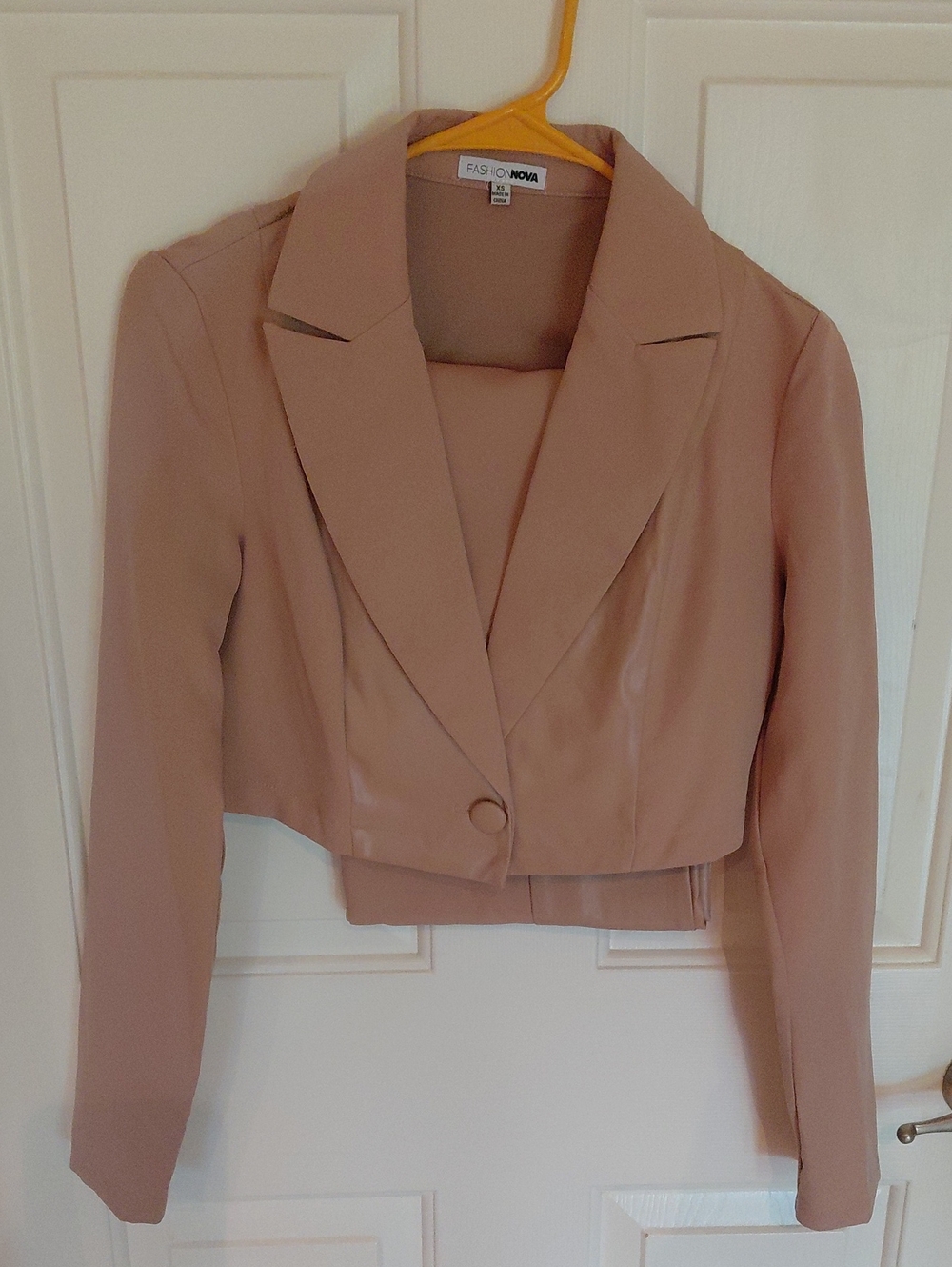 Fashion Nova Dusty Rose Cropped Blazer Jacket